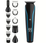 TEMU Cortadora de cabello eléctrica Six-In-One con pantalla LCD, kit de multifuncional para hombres que un afeitadora, tijeras de tallado, recortadora de cejas y herramientas de corte de cabello.