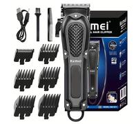 TEMU Cortadora de pelo eléctrica profesional KM-1071 | Carga USB, inalámbrica, recortadora de afeitado potente para hombres, marca Kemei