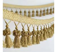 TEMU Cortina de Encaje con de Borlas de 200Cm/ Estilo Europeo. Cortinas con Borlas Colgantes y Encaje con Cuentas de Cristal