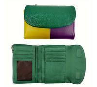 TEMU Corto de Cuero para Damas con Cierre Magnético y Solapa, Organizador de Tarjetas y Monedas en Estilo Trifold