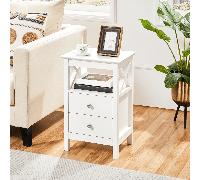 TEMU Costoffs 2piezas Mesa auxiliar con 2 cajones y 1 estante abierto y soporte de X Mesa de noche Mesa de sofá Mesa de café Mesa auxiliar