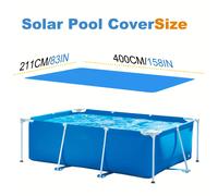 TEMU CQQGO Rectangular para Piscina, Adecuada para Piscinas Rectangulares, una Embutida de para Piscinas Elevadas, Aislante Azul
