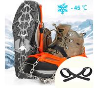 TEMU Crampones de hielo para botas y zapatos para mujeres y hombres Antideslizantes 19 de acero inoxidable Seguros para senderismo pesca montañismo