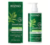 TEMU Crema de eliminación de ROZINO de té verde, 100g - y no irritante, limpieza depilatoria de para , adecuada para axilas, piernas, brazos, íntimas, pecho, cuerpo, unisex, con squalano vegetal.