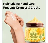 TEMU Crema de Manos y Pies con de Caléndula, Colágeno y E - 1.76 oz Hidratante y Nutritiva, Adecuada para Todo Tipo Beige - Sin Alcohol, para Hombres y Mujeres