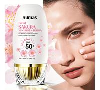 TEMU Crema Solar Sakura para Rostro y Cuerpo, Protección 50+, B/UVA, Hidratación Profunda, No Grasa, No Irritante, Unisex, Loción Corporal Diaria de Viaje