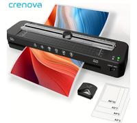 TEMU CRENOVA Laminadora A3 Negra con Imán con Redondeadores de Esquinas +30 Hojas de Filmación ((A3*3, A4*5, A5*7, A6*15)) Adecuada para Oficina en Casa, Regalos Archivos de Fotos