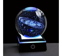 TEMU Cristalera Del Solar En 3D Con Base LED Táctil, Luz Nocturna De Planetas De , Para Decoración Del Hogar, Regalo Para Amantes De La Astronomía, Educativo Del De 3.15 Pulgadas