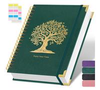 TEMU Cuaderno A4, Cuaderno de Grande con Diseño de Árbol, 300 Páginas Rayadas para Oficina, , Bloc de Notas con Cubierta de Cuero, Papel de 100GSM, 11'' X 8.5'', Navidad