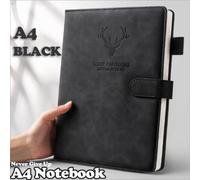 TEMU Cuaderno A4 "Never Give Up" - 4 Opciones de Color, Cubierta Elegante con Diseño en Relieve, 400 Páginas de Papel de Escritura , Ideal para Apuntes, Diario y Uso en , Cierre Elástico y Bolígrafo.