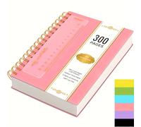 TEMU Cuaderno A5 con de PVC, ideal para trabajo y , con 300 páginas de , papel de cuadrícula para hombres, cuaderno de rayas universitarias de 100GSM, que mide 5.7 pulgadas por 8.4 pulgadas, para de