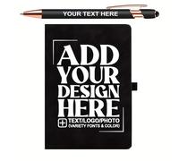 TEMU Cuaderno A5 de Piel Sintética y Juego con Bolígrafo, Set Personalizable, Cuaderno a Líneas , en el Dibujo del Plumín, ¡Regalo Ideal para Halloween y Navidad!