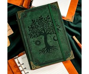 TEMU Cuaderno A5 Universitario con 400 Páginas y Diseño de Sol y Árbol, de Papel de 100GSM, Ideal para Escritura en el Trabajo y