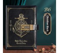 TEMU Cuaderno B6 con cerradura de retro, papel beige de líneas y función de bloqueo de páginas, cuaderno para , papel , cuaderno de negocios, cuaderno de papelería/oficina