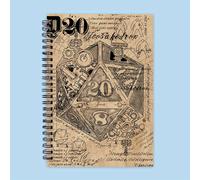 TEMU Cuaderno D20 RPG - Diseño de Dados D20 para Juegos de Mesa Dungeons & Dragons, Libro Compacto de Páginas Cortas para Noches de Juego, Compatible con Sistemas D&D y RPG (Líneas )