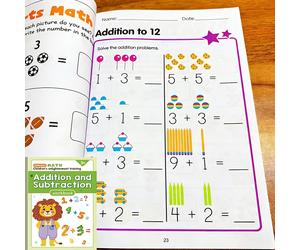 TEMU Cuaderno de 64 Páginas de Sumas y Restas para Práctica de Matemáticas Preescolares con Problemas Aritméticos