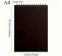 TEMU Cuaderno de artísticos negro de calidad con encuadernación en , con páginas gruesas ideales para dibujar y esbozar. en un paquete grande, tamaño A4, para con un diseño práctico.