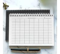 TEMU Cuaderno de cuadricula espiralado A5 - 100 páginas, de azul, disposición horizontal/vertical para seguimiento del , contabilidad, gestión de y planificación de actividades, cuadernos para