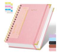 TEMU Cuaderno de estético, diarios A5 para hombres, cuaderno de con y regla, para escolares, cubierta de cuero, 300 páginas de papel de 100 GSM, 5.7" x 8.4", de