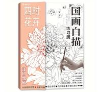 TEMU Cuaderno de lineal chino, tutorial pintado a , de dibujo, práctica de calcado, libro de estudio para pintura con chino, material , manualidades, material de costura