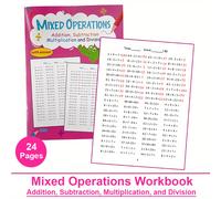 TEMU Cuaderno de matemáticas LACHILLY para 3-4 grado, Operaciones con respuestas, Pruebas de práctica de , , multiplicación y división, Libro educativo de papel, Adecuado para edades de 8-12