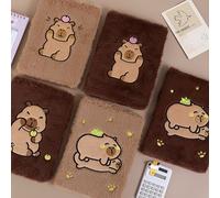 TEMU Cuaderno de Peluche Capibara A5 Lindo, Libreta DIY para Oficina, , Estilo Aleatorio