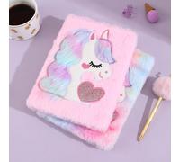 TEMU Cuaderno de Peluche con Animales de para Niñas Adolescentes, Diario Esponjoso para Escribir, Bloc de Notas Mágico A5 con Líneas de 160 Páginas