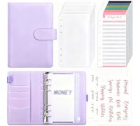 TEMU Cuaderno de Presupuesto A6 con Sobres para Efectivo - Organizador de Dinero Negro, Pegatinas Doradas Rosa, Suministros de Oficina Diarios para Adultos