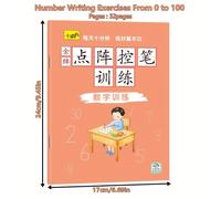 TEMU Cuaderno de Trazado Numérico - Práctica de Control del Bolígrafo para Niños, Libro de Aprendizaje Matemático, Tareas de Trazado 1-100 Versión en Chino