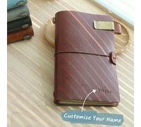 TEMU Cuaderno de Viaje Personalizado A7 con Portaplumas, Bolsillos para Tarjetas de PVC, Personalizado, Cuaderno de Reutilizable, Regalo para o Navidad