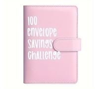 TEMU Cuaderno del de de 100 Sobres - ¡ y Fácil de Ahorrar $5,050! Planificador de Presupuesto de Cuero PU Rosa con Sobres para la Gestión del Dinero y Financieras