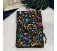 TEMU Cuaderno Escolar A6 a Ideal para de Ingeniería, para Técnicos y Resolución de Problemas con Estampado de Flores, Perlas, Gemas y Enredaderas Doradas en la