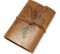 TEMU Cuaderno Vintage de Hojas, Papelería de Viaje, Bloc de Notas en Cuero, Diario en Papel en