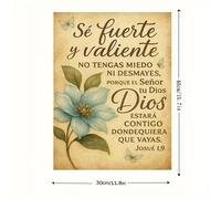 TEMU Cuadro religioso 2D , 2D , 1 pieza "Soy un " - Texto inspirador en español, impresión en con florales y de mariposas y de madera - Adecuado para decoración del hogar, o la