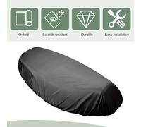 TEMU Cubierta de Asiento para Motocicleta Universales de Cuero PU Tamaño L 80*53cm/*20.87in Impermeable Protección Solar Transpirable para Todas con Cordón Fijo Adecuada para Uso Exterior