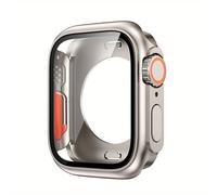 TEMU Cubierta de pantalla completa 360° Change to Ultra para de Iwatch 44 mm 45 mm 40 mm 41 mm, delantera y trasera de vidrio de PC duro para Iwatch 9 8 SE 7 6 5 4