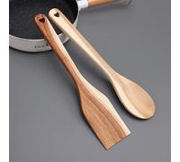 TEMU Cucharas de Madera de Acacia para Cocinar: Juego de Utensilios de Cocina - Espátula y Cuchara de Madera - Set de Utensilios de Madera