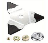 TEMU Cuchilla para desbrozadora, cuchilla de acero al manganeso duradera con bordes dentados, kit de cuchillas para cortadora de malezas de 255 mm con adaptadores para cortadoras de hilo