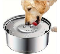TEMU Cuenco de Agua para Perros de Acero Inoxidable de 101oz a Prueba de Derrames - Grande, Dispensador de Hidratación PET Antideslizante con Función de Bebida Lenta