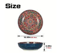 TEMU Cuenco de sopa de cerámica grande con floral de 10,35" (26,3 cm) bohemio - para microondas