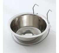 TEMU Cuenco individual de acero inoxidable para mascotas, diseñado para colgar en una jaula de perro para alimentar