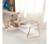 TEMU Cuenco Transparente Para Gatos Con Diseño Vertical Para Una Alimentación Y Hidratación Fácil - Suministros Ideales Para Mascotas