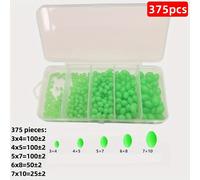 TEMU Cuentas de pesca de plástico verde - Accesorios de de pesca anticolisión prémium - 100/375 piezas de señuelos de calidad para pesca de y