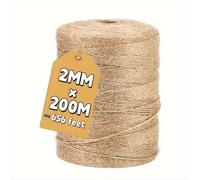 TEMU Cuerda de Cáñamo de Resistencia, 656 Pies (200m) x 2 de Grosor - Gruesa y , Ideal para Manualidades, Jardinería, Envoltura de Regalos, Macramé, y Actividades al Aire Libre - Cáñamo Multiusos