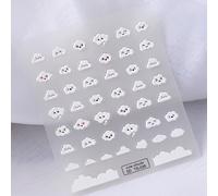 TEMU Cuet Cartoon Cloud Sticker 5D Cloud Expression Happy Face Nail Sticker, Art Decoration Nails Manicure Decor