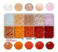 TEMU de 1000 cuentas de cristal elegantes de 4 mm en 10 colores para hacer joyas DIY, accesorios para collares, aretes y pulseras, para realzar tus diseños DIY