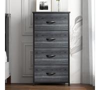 TEMU de 4 Cajones con Cajones de Tela, Estructura Metálica para Almacenamiento en Dormitorio, y Pasillo, YITAHOME