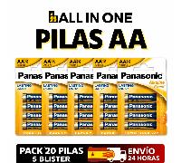 TEMU de 5 blister de pilas AA, total 20 baterias nuevas, emblistadas de forma individual para su conservación.