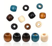 TEMU De 50 Cuentas De Madera Con Agujero Grande De 17 Mm, Cuentas De Madera De Color Vintage, Accesorios Para Bisutería DIY, Para Hacer Pulseras Y Otros Adornos Hechos A