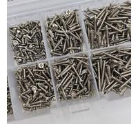 TEMU de 560 Tornillos Autorroscantes para Madera - Kit de Clasificación de Tornillos Metálicos Planos Phillips M2 de 8 Tamaños Diferentes